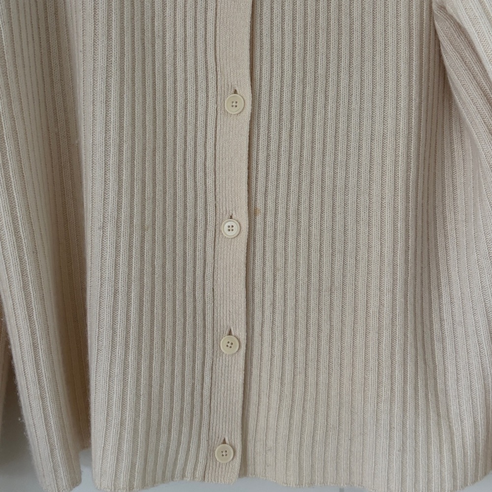Reformation Cream Ribbed Cardigan - Picture 3 of 3